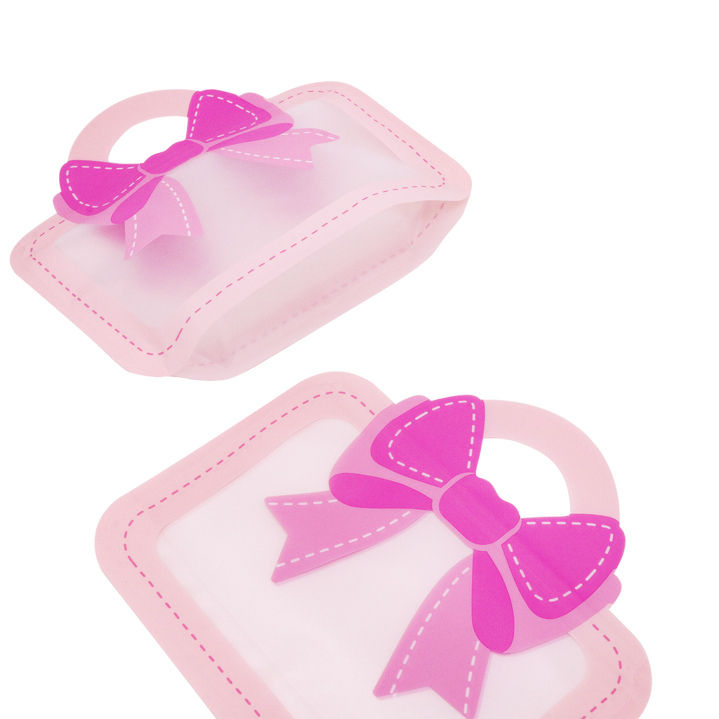 Resealable Standing Up Zip Lock Pouches Smell Proof Printed Bowknot Doypack Bag Matte Plastic HandBag With Frosted Window