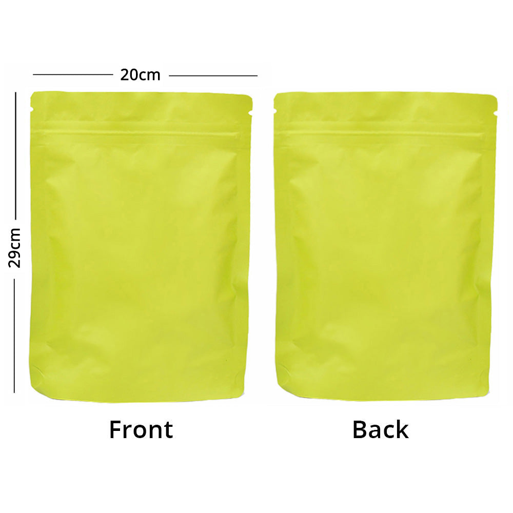 Stand Up Aluminum Foil Mylar Package Bags Resealable Waterproof Matte Green Heat Sealing Zip Lock Pouches