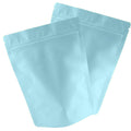 Matte Blue Aluminum Foil Stand Up Zip Lock Pouches Smell Proof Heat Sealable Round Corner Mylar Bags