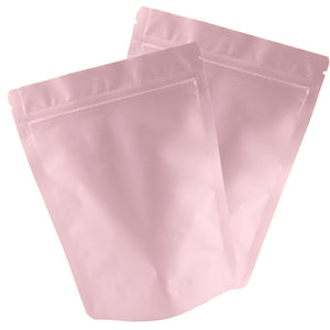 Round Corner Matte Pink Aluminum Foil Stand Up Mylar Bags Various Sizes Waterproof Heat Sealable Zip Lock Pouches