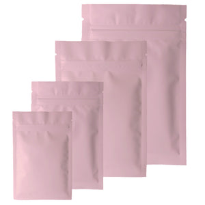 Aluminum Foil Various Size Matte Pink Mylar Bags Eco-friendly Smell Proof Heat Sealing Snack Ziplock Storage Pouches