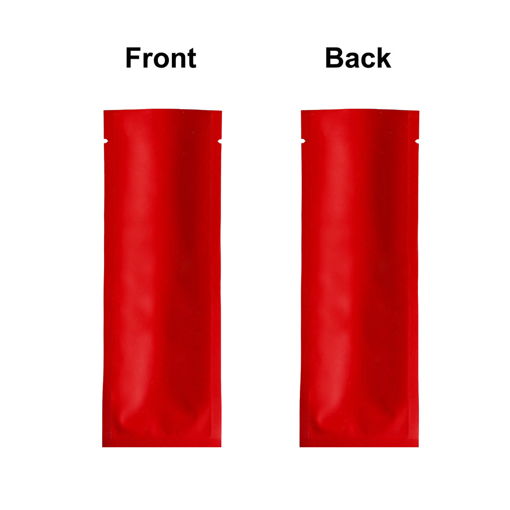 6x17cm Open Top Aluminum Foil Matte Silver Red Blue Purple Pouches Reusable Heat Seal Vacuum Long Size Coffee Bean Mylar Packaging Bags