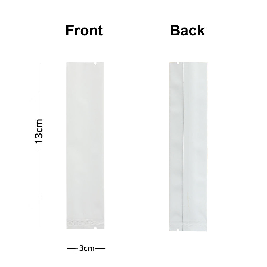 Matte White Aluminum Foil Long Size Coffee Printed Mylar Storage Bags Smell Proof Heat Seal Various Sizes Pouches