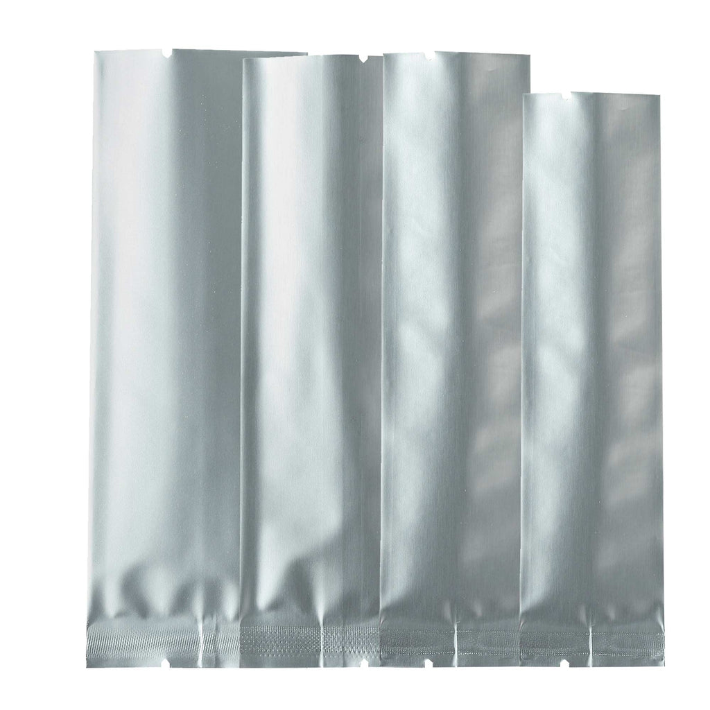 100Pcs/ Lot Pure Long Size Heat Seal Mylar Bags Foil Open Top Vacuum Packaing Bag Home Kitchen Coffee Spice Sugar Storage Pouch