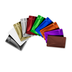 Flat Bottom Aluminum Foil Vacuum Ziplock Bag Smell Proof Glossy Heat Sealing Zip Lock Pouches Mylar Storage Bags