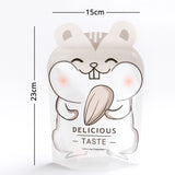 15x22cm Clear Animal Printing Cute Packaging Bag Plastic Mylar Stand Up Gift Bag Candy Storage Recyclable Zip Lock Pouch