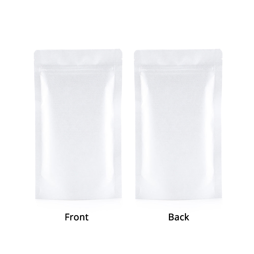Custom Printed:Matte Kraft White Durability Metallic Mylar Zipper Bag Smell Proof Multi-function Stand Up Sealed Storage Pouch