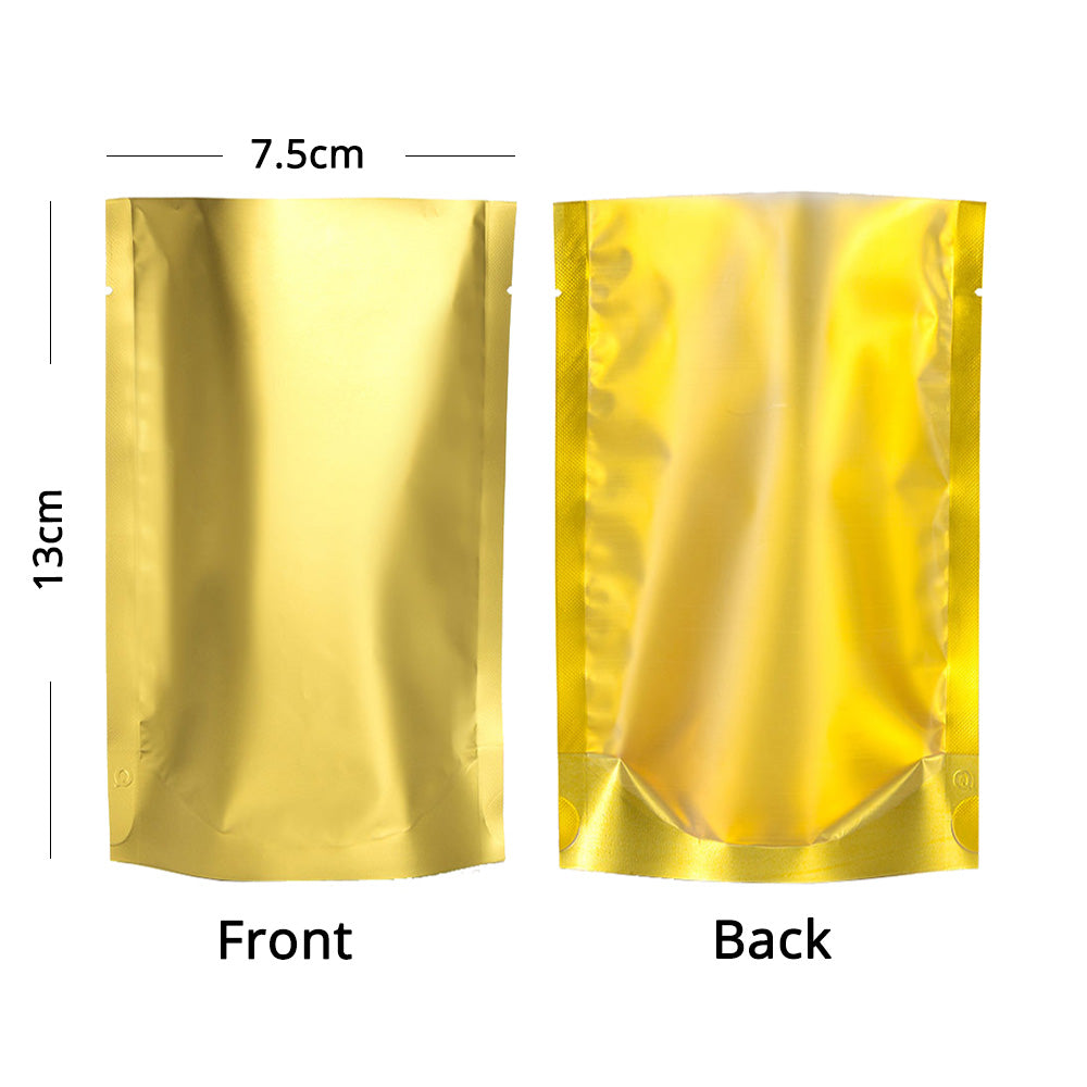 Vacuum Heat Seal Pouches Stand Up Smell Proof Matte Open Top Plastic Packaging Bags w/Clear Window & Tear Notch