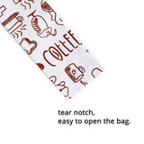 Premium Glossy Aluminium Mylar Pouch Tear Notch Heat Sealing Open Top Package Bag For Coffee Spices