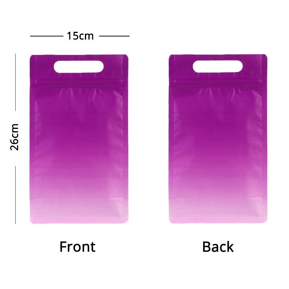 50Pcs/Pack Matte Varioucolors Kraft Paper Eco With Handle Stand Up Bag Wheat Cereal Coffee Bean Storage Reclosable Zip Lock Bag
