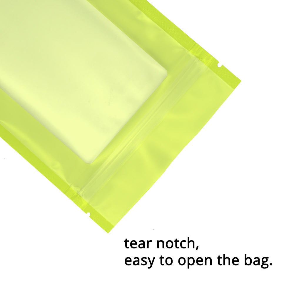 Eco Smell Proof Food Packaging Bags Zip Lock Storage Bags Matte Foil Mylar Plastic Pouches With Tear Notch