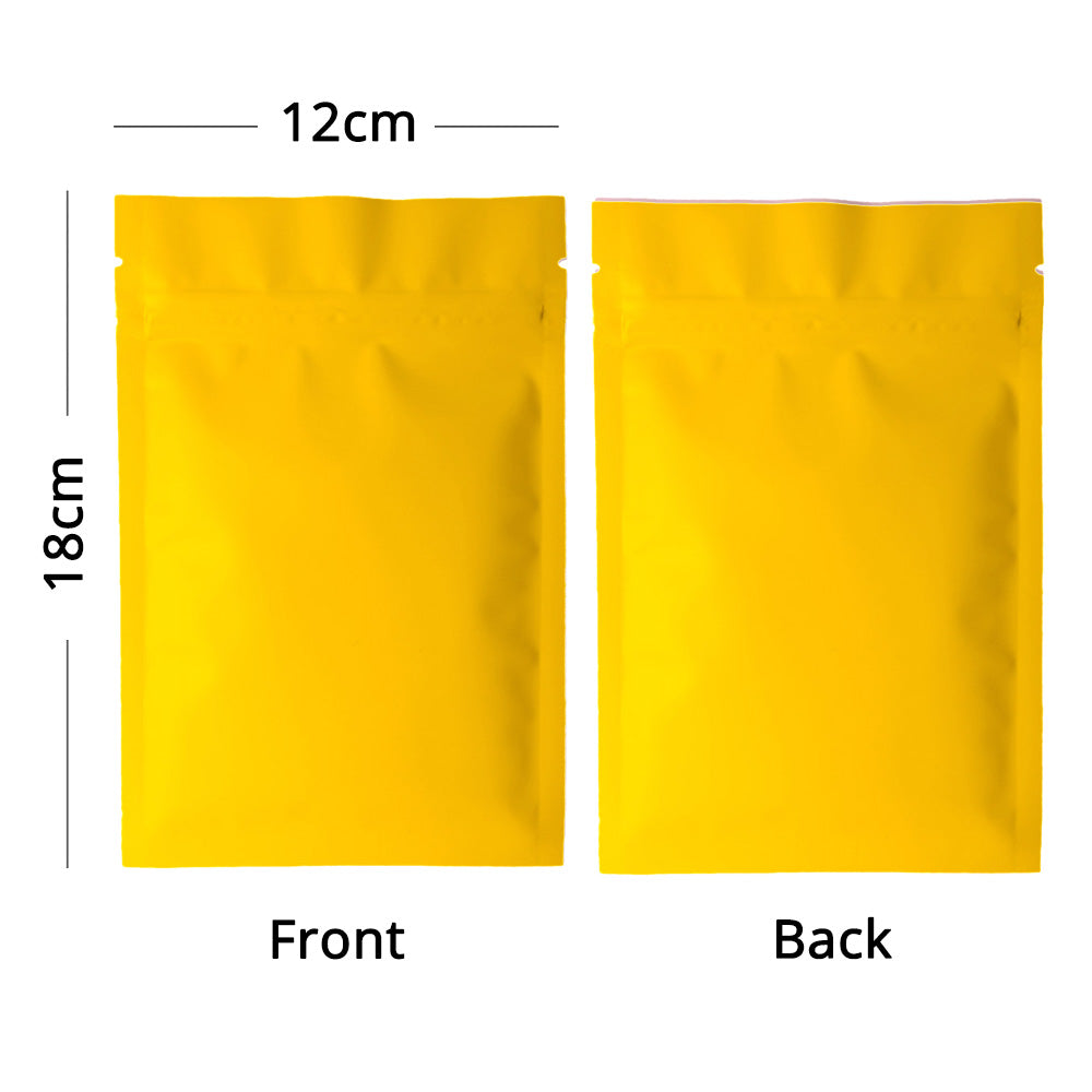 Various Colors Heat Sealing Zip Lock Pouches Tear Notch Metallic Mylar Flat Self Seal Package Bag For Herb Powder