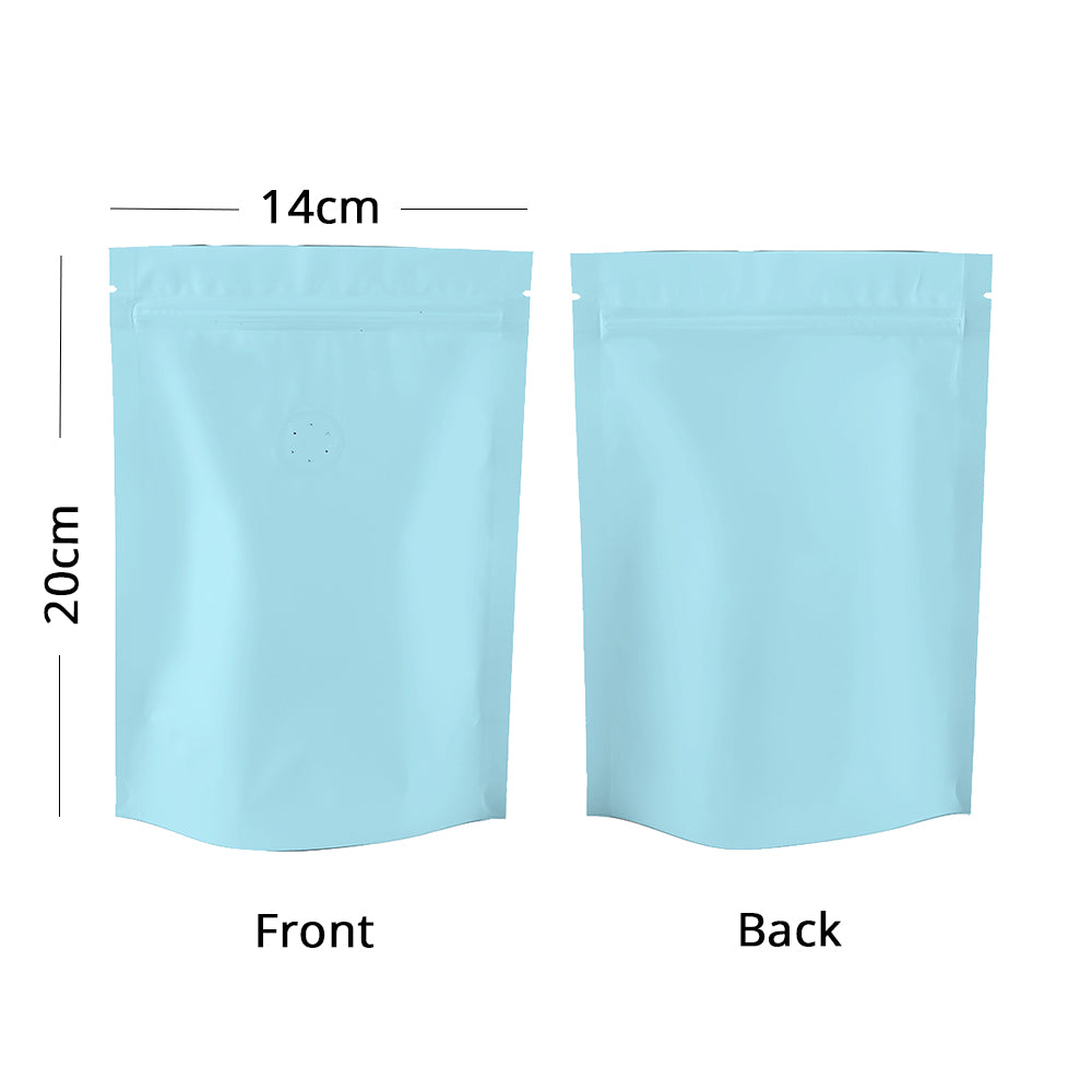 High Quality Matte Various Color Stand Up Pouch With Valve Metallic Foil Mylar Zip Lock Eco Compostable  Food Storage Packaging Bag