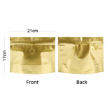 21x17cm Glossy Variouscolor Stand Up Packaging Bag Metallic Foil Mylar Eco Reusable Zip Lock With Valve Storage Pouch