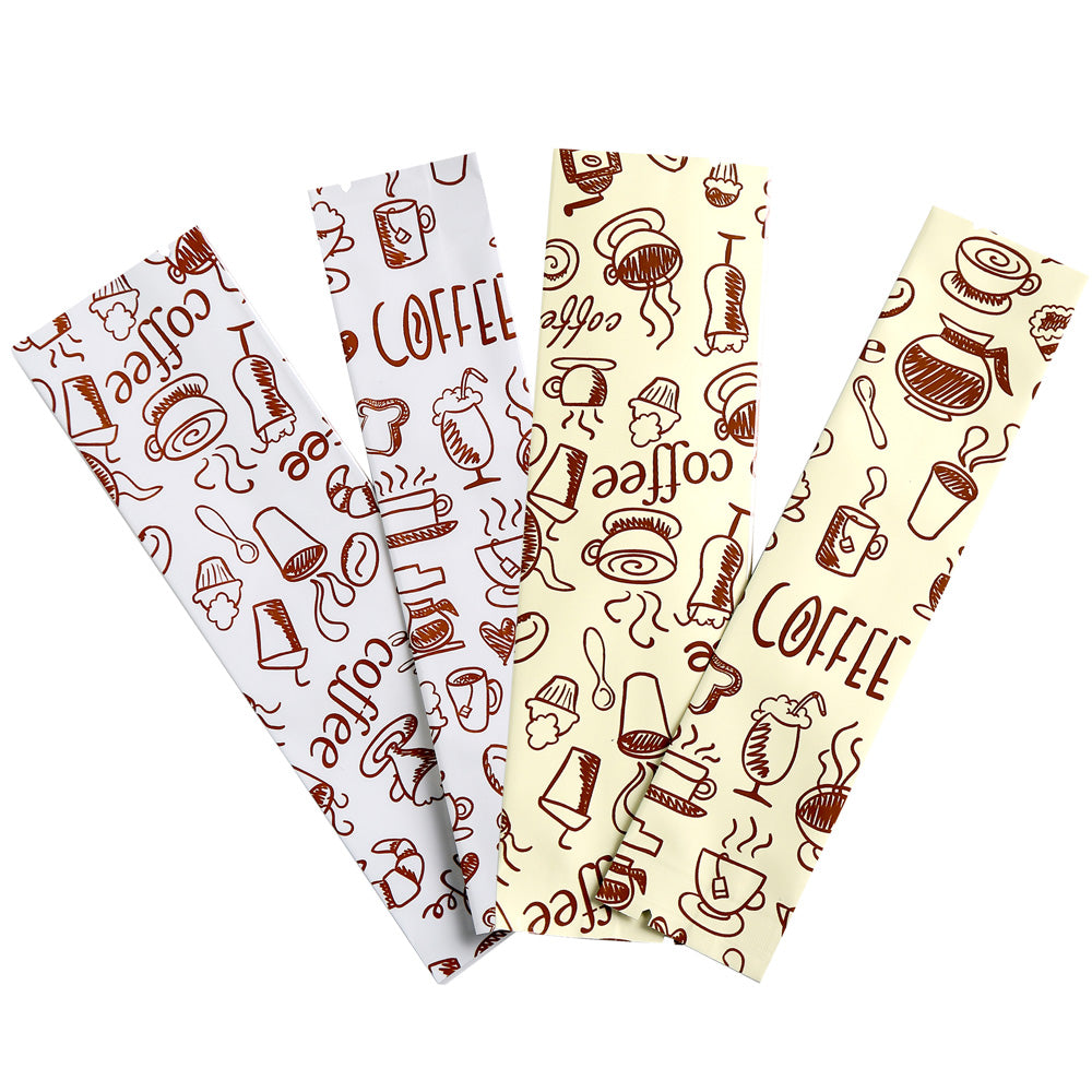Premium Glossy Aluminium Mylar Pouch Tear Notch Heat Sealing Open Top Package Bag For Coffee Spices