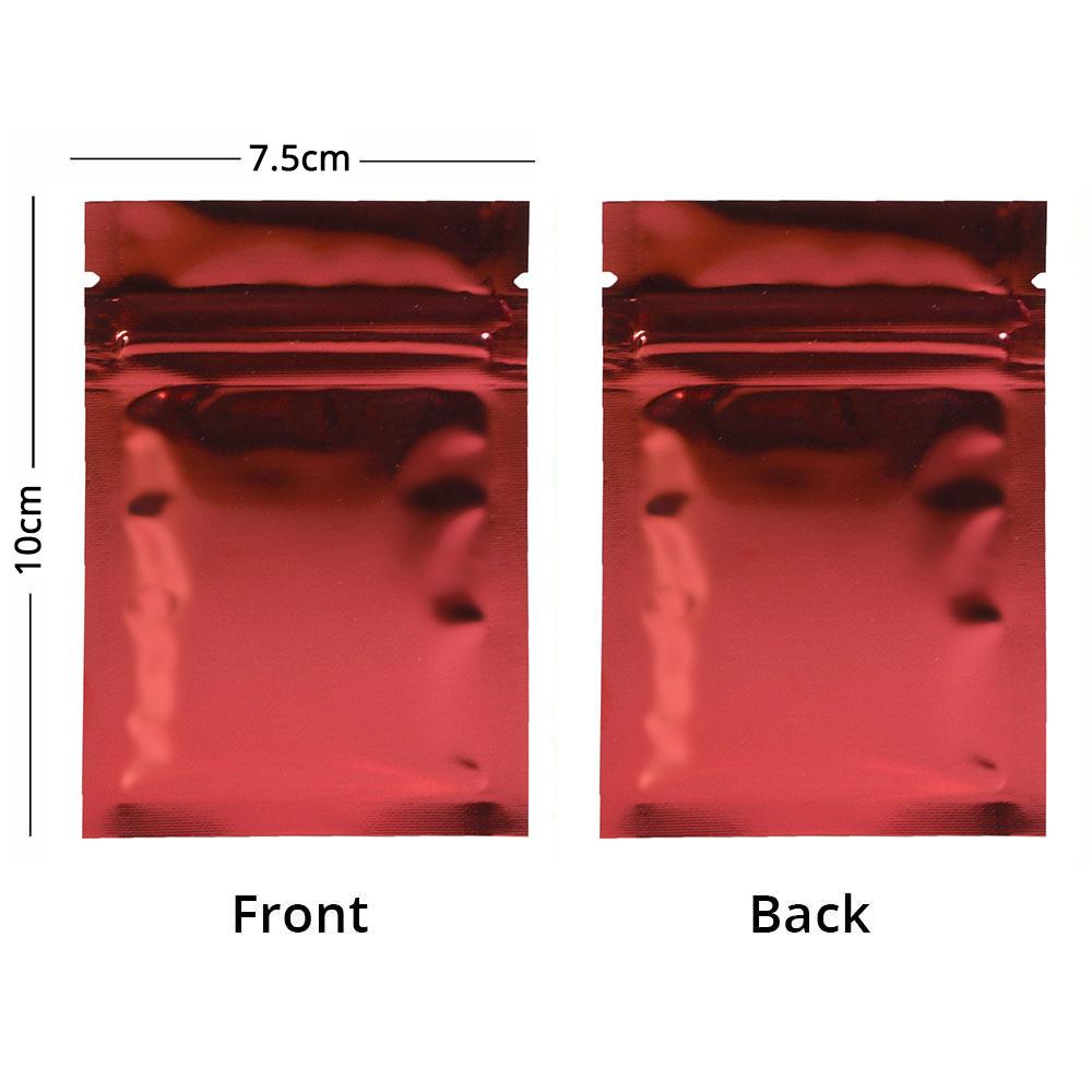 Small Glossy Colors Flat Gift Zip Lock Packing Bag Heat Sealing Foil Mylar Food Pouch