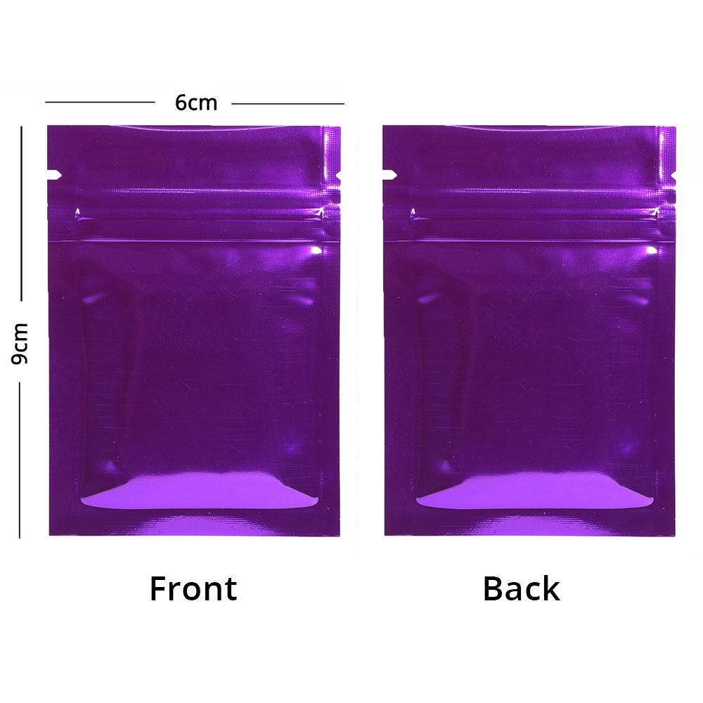 Small Glossy Colors Flat Gift Zip Lock Packing Bag Heat Sealing Foil Mylar Food Pouch