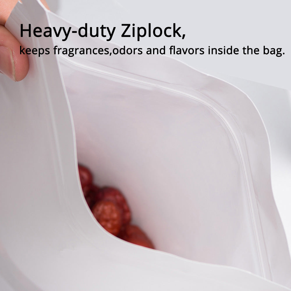 Custom Printed:Heat Seal Kraft Paper Zip Lock Bag Custom Matte Stand Up Eco Recyclable White Storage Zipper Bag With Window