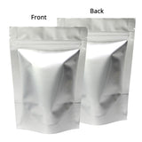 Custom Glossy Silver Aluminium Foil Packaging Reusable Zip Lock Bag Candy Snack Stand Up Storage Sample Pouch