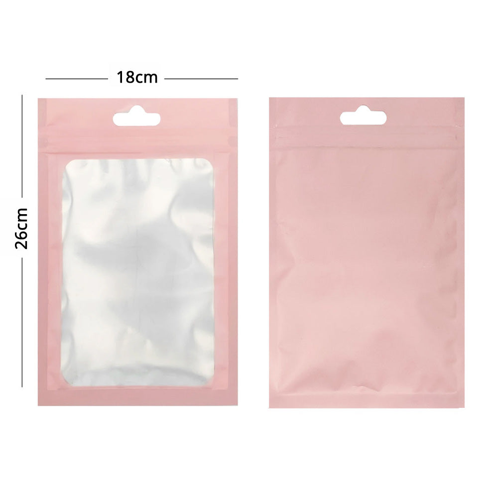 Large Sizes PP Plastic Bag Zip Lock Phone Accessories Bag With Butterfly Hole Clear Front Mylar Storage Pouch