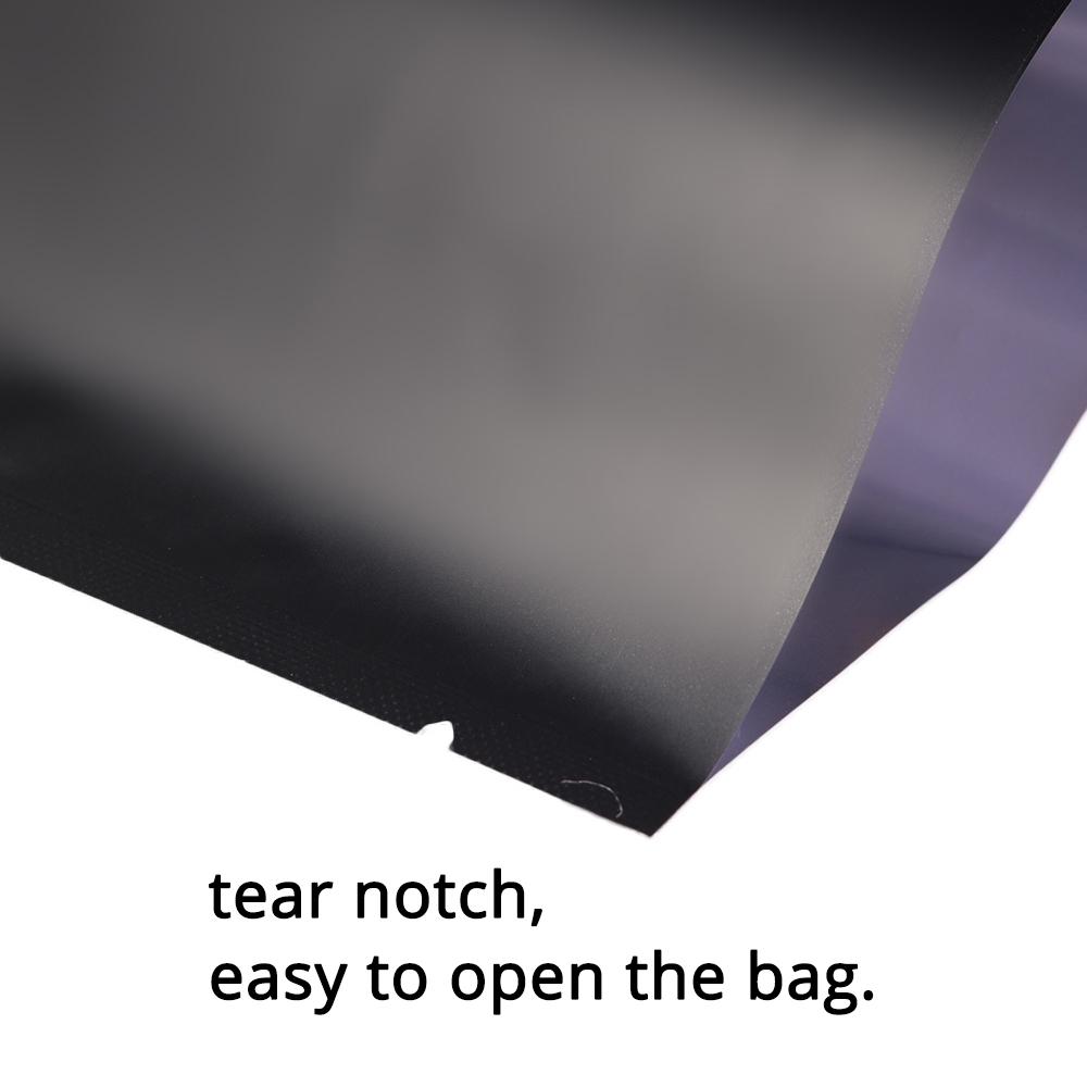 Premium Heat Seal Smell Proof Food Packaging Bags Stand Up Foil Mylar Open Top Storage Pouches W/Tear Notch