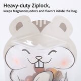 15x22cm Clear Animal Printing Cute Packaging Bag Plastic Mylar Stand Up Gift Bag Candy Storage Recyclable Zip Lock Pouch