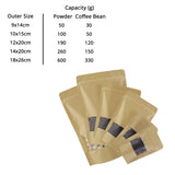 Custom Printed:High Quality Matte Variou Sizes Kraft Paper Bag Mylar Eco Recyclable Stand Up With Window Zip Lock Storage Pouch