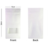 Custom Printed: Zip Lock Bag Kraft Paper In Stock White With Frosted Window Eco Biodegradable Wheat Cereal Storage Stand Up Pouch