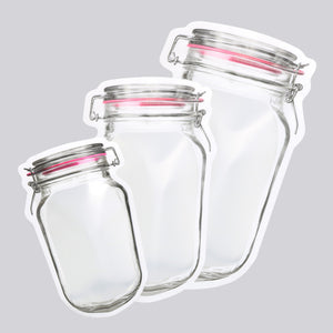 Custom Mason Jar Matte Red Zipper Bag Frosted Stand Up Eco Reclosable Food Storage Organizer Plastic Mylar Packaging Pouch