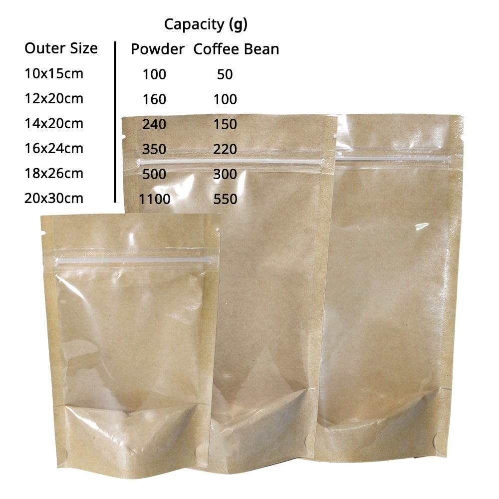 Custom Printed: Glossy Kraft Mylar Eco Zip Lock Pouch Waterproof Recyclable Stand Up Storage Coffee Bean Snack Food Bag