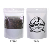 Custom Printed:Matte Black/ White With Frosted Window And Handle Hole Metallic Foil Stand Up Reusable Zipper Storage Bag