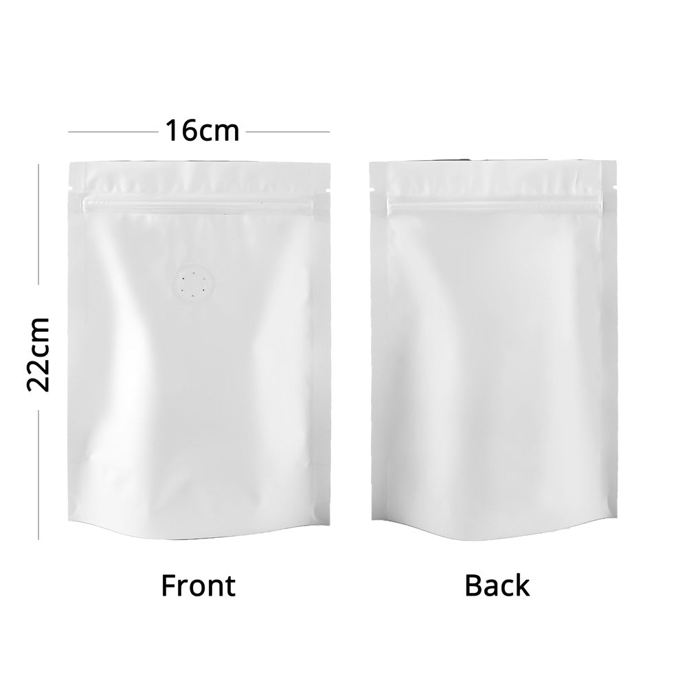 High Quality Matte Various Color Stand Up Pouch With Valve Metallic Foil Mylar Zip Lock Eco Compostable  Food Storage Packaging Bag