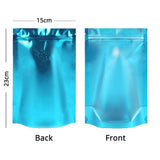 15x23cm Custom Matte Valve Ziplock Doypack Frosted Metallic Foil Plastic Storage Packaging Stand Up Recyclable Eco Bag With Tear Notch