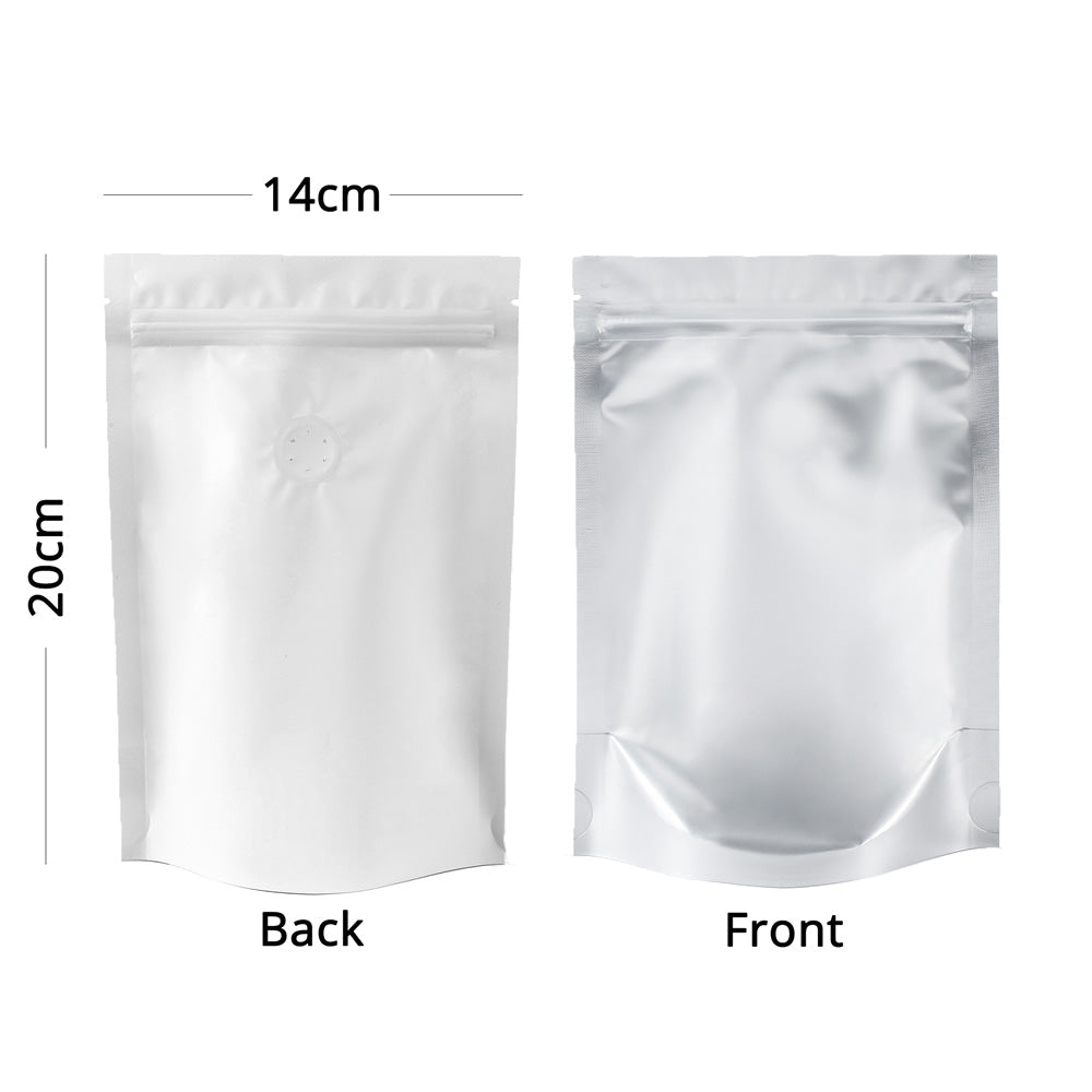 Custom 14x20cm Matte Frosted Front Zip Lock Bag With Valve Foil Mylar Sealed Stand Up Storage organizer Bag