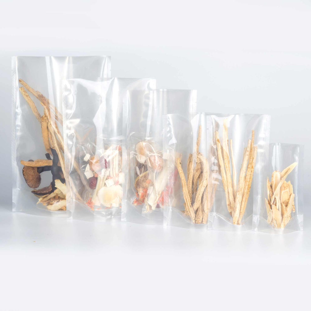 Stand Up Clear Open Top Vacuum Heat Sealing Coffee Herb Pouches Eco Plastic Mylar Packaging Bags