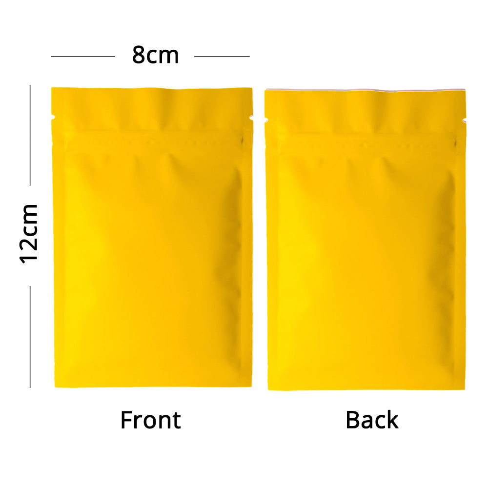 Various Colors Heat Sealing Zip Lock Pouches Tear Notch Metallic Mylar Flat Self Seal Package Bag For Herb Powder
