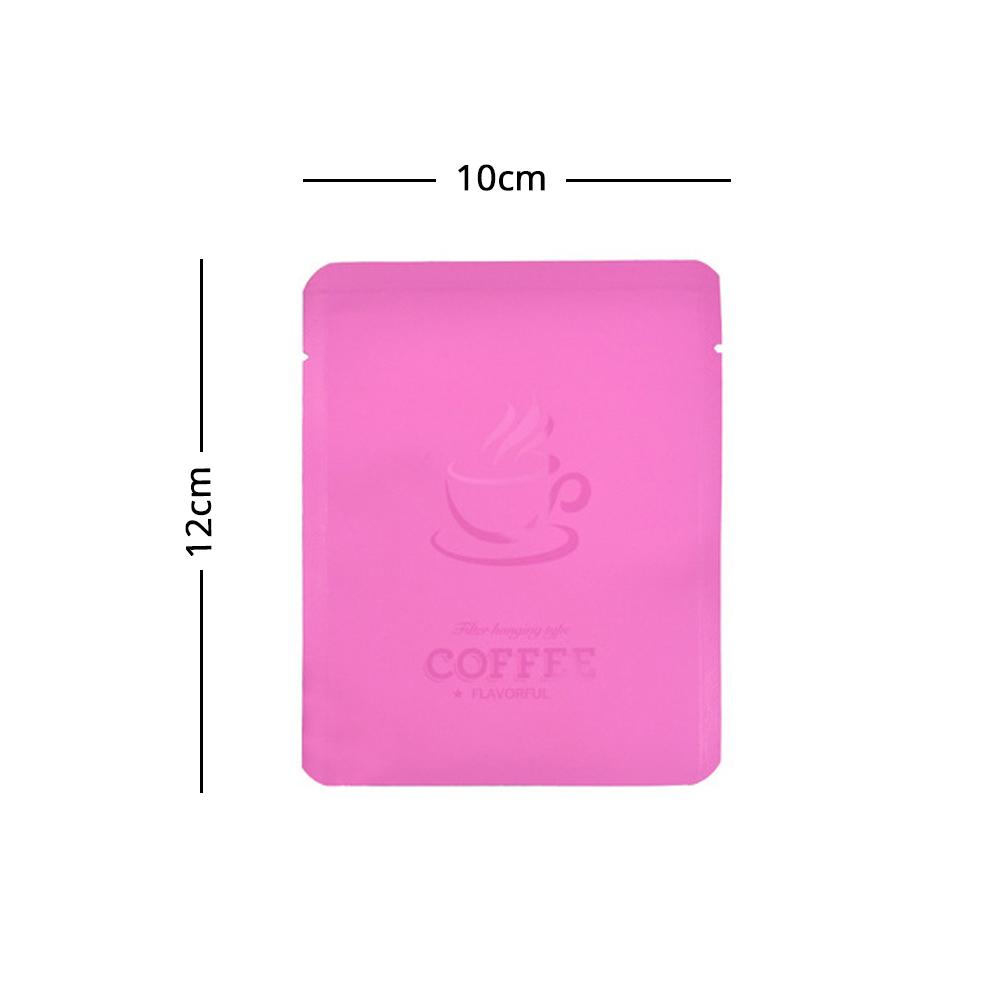 10x12cm Various Colors Heat Seal Aluminium Mylar Coffee Powder Package Storage Bag Open Top Tear Notch Pouch With Coffee Cup Design