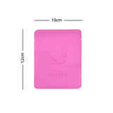 10x12cm Various Colors Heat Seal Aluminium Mylar Coffee Powder Package Storage Bag Open Top Tear Notch Pouch With Coffee Cup Design
