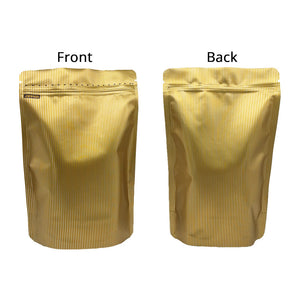 Metallic Foil Mylar Bag 15x24cm Various Colors Stand Up Storage Pouch W/Stripe And Tear Notch Reusable Zipper Bag