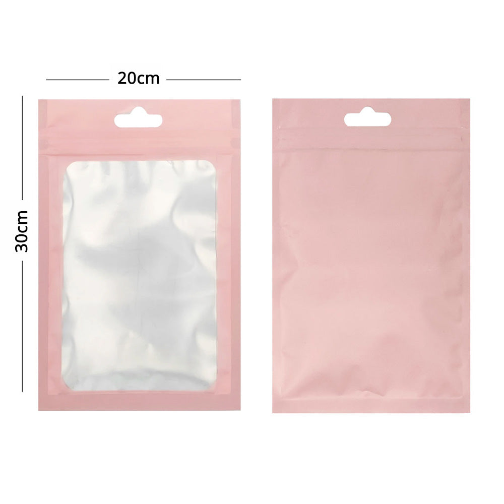 Large Sizes PP Plastic Bag Zip Lock Phone Accessories Bag With Butterfly Hole Clear Front Mylar Storage Pouch