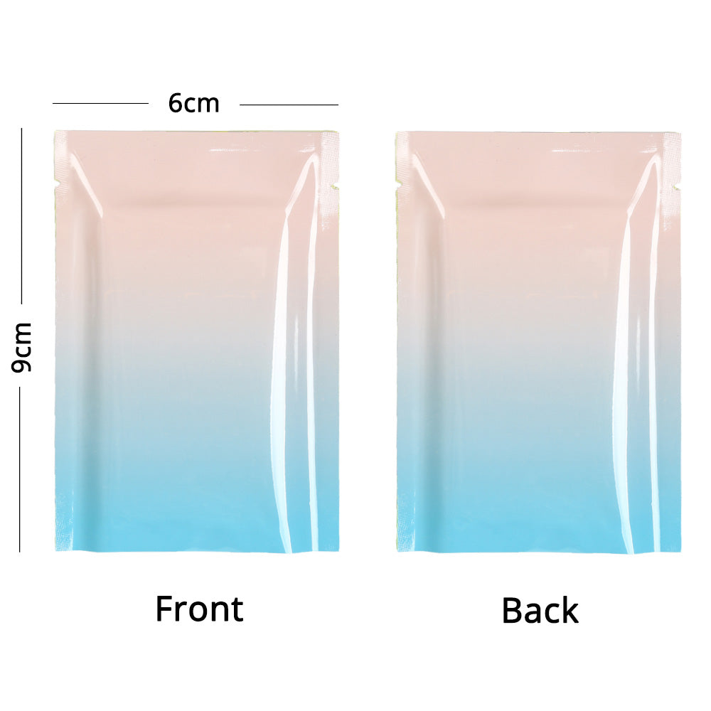 High Quality Glossy Gradient Foil Mylar Vacuum Flat Open Top Food Package Pouch Bag with Tear Notch