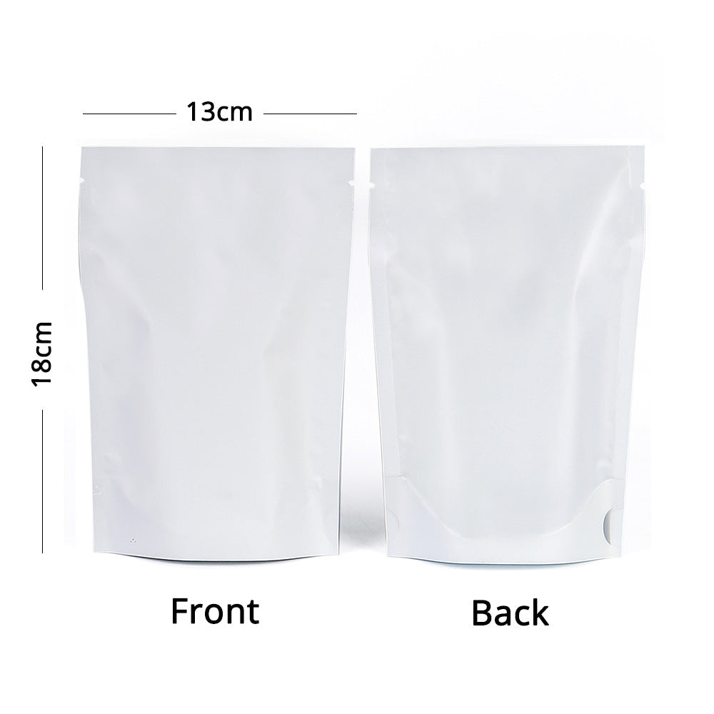 Vacuum Heat Seal Pouches Stand Up Smell Proof Matte Open Top Plastic Packaging Bags w/Clear Window & Tear Notch