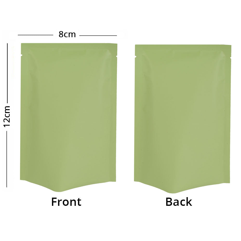 Vacuum Heat Sealable Smell Proof Packaging Bags Green Blue Open Top Tear Notch Pouches Foil Mylar Bags For Powder