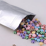 Multi-Size Tear Notch Heavy-Duty Silver Flat Aluminum Foil Self Sealing Pouch Food Snack Zip Lock Package Storage Bag