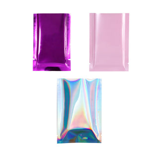Vacuum Heat Sealing Tobacco Pouches Glossy Open Top Packaging Bags Recyclable  Foil Mylar Storage Bags Smell Proof Powder Bags