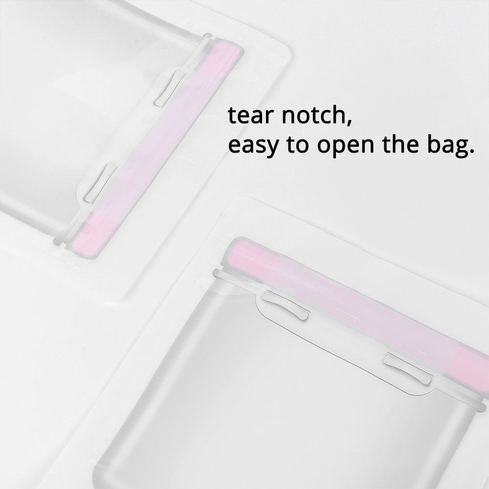 Custom Glossy Clear Plastic Mylar Stand Up Packaging Bag Snack Candy Dry Fruit Food Storage Reusable Zipper Pouch With Tear Notch