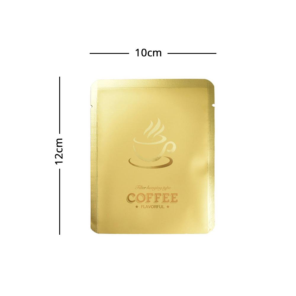 10x12cm Various Colors Heat Seal Aluminium Mylar Coffee Powder Package Storage Bag Open Top Tear Notch Pouch With Coffee Cup Design