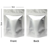 Custom Glossy Silver Aluminium Foil Packaging Reusable Zip Lock Bag Candy Snack Stand Up Storage Sample Pouch