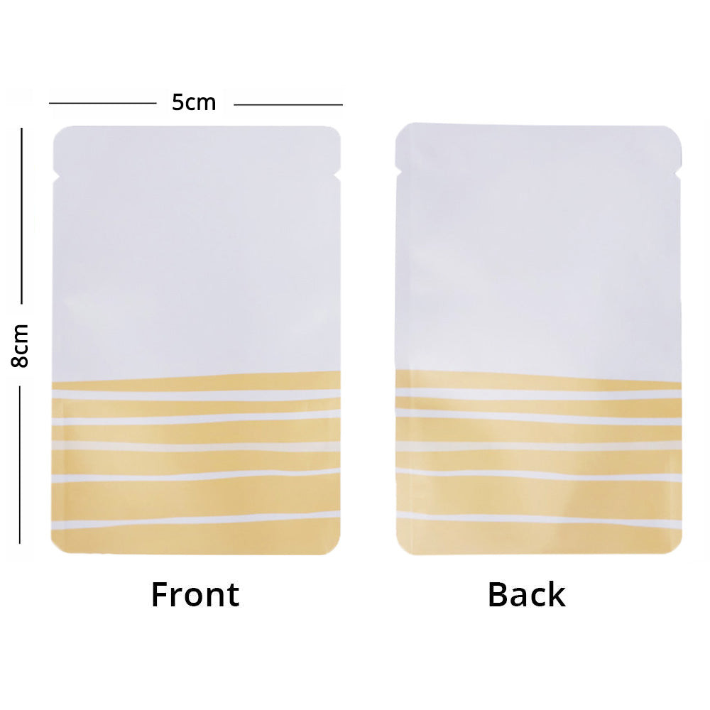 Variety of Sizes Matte White Foil Mylar Vacuum Open Top Pouch Bag with Printing & Tear Notch