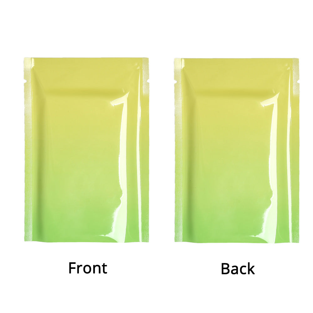 High Quality Glossy Gradient Foil Mylar Vacuum Flat Open Top Food Package Pouch Bag with Tear Notch